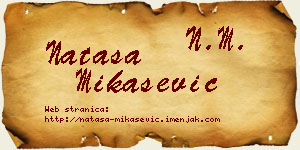 Nataša Mikašević vizit kartica